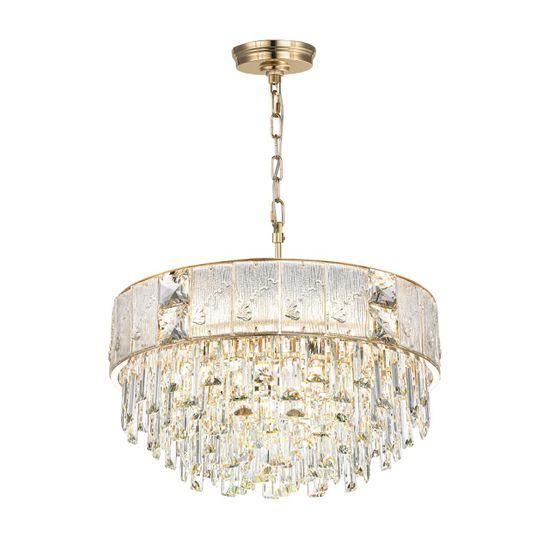 5070/11 HALL (В 2-Х КОРОБКАХ) ODL24 619 золото/прозрачный/матовый/металл/хрусталь/стекло Люстра E14 11*40W FIESTA