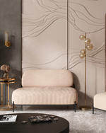 Диван Стоун велюр рельефный молочный