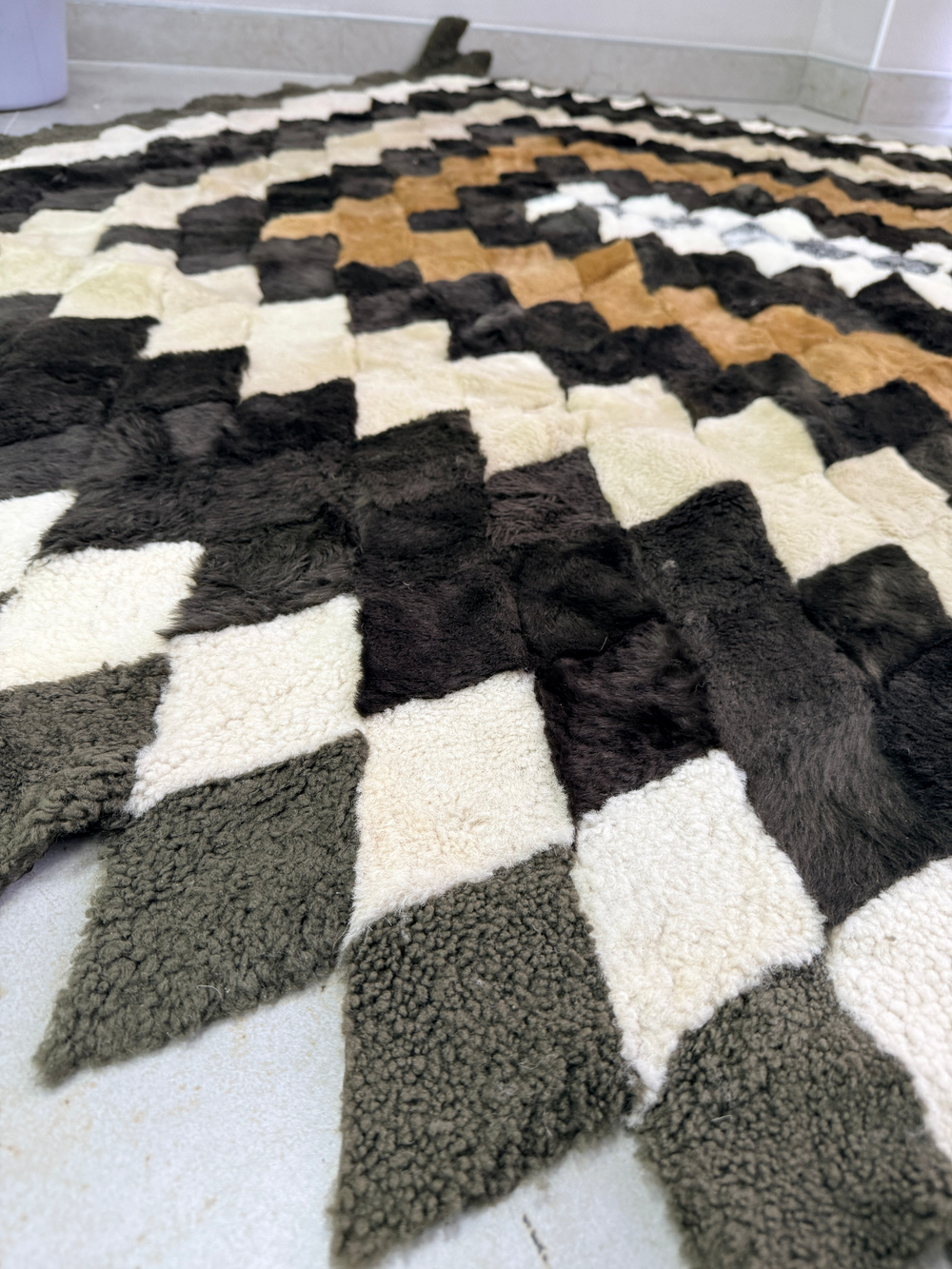 Покрывало меховое ковер из шкуры овчины