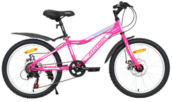 Велосипед 20" AVENGER C200DW, розовый неон/белый, 11"