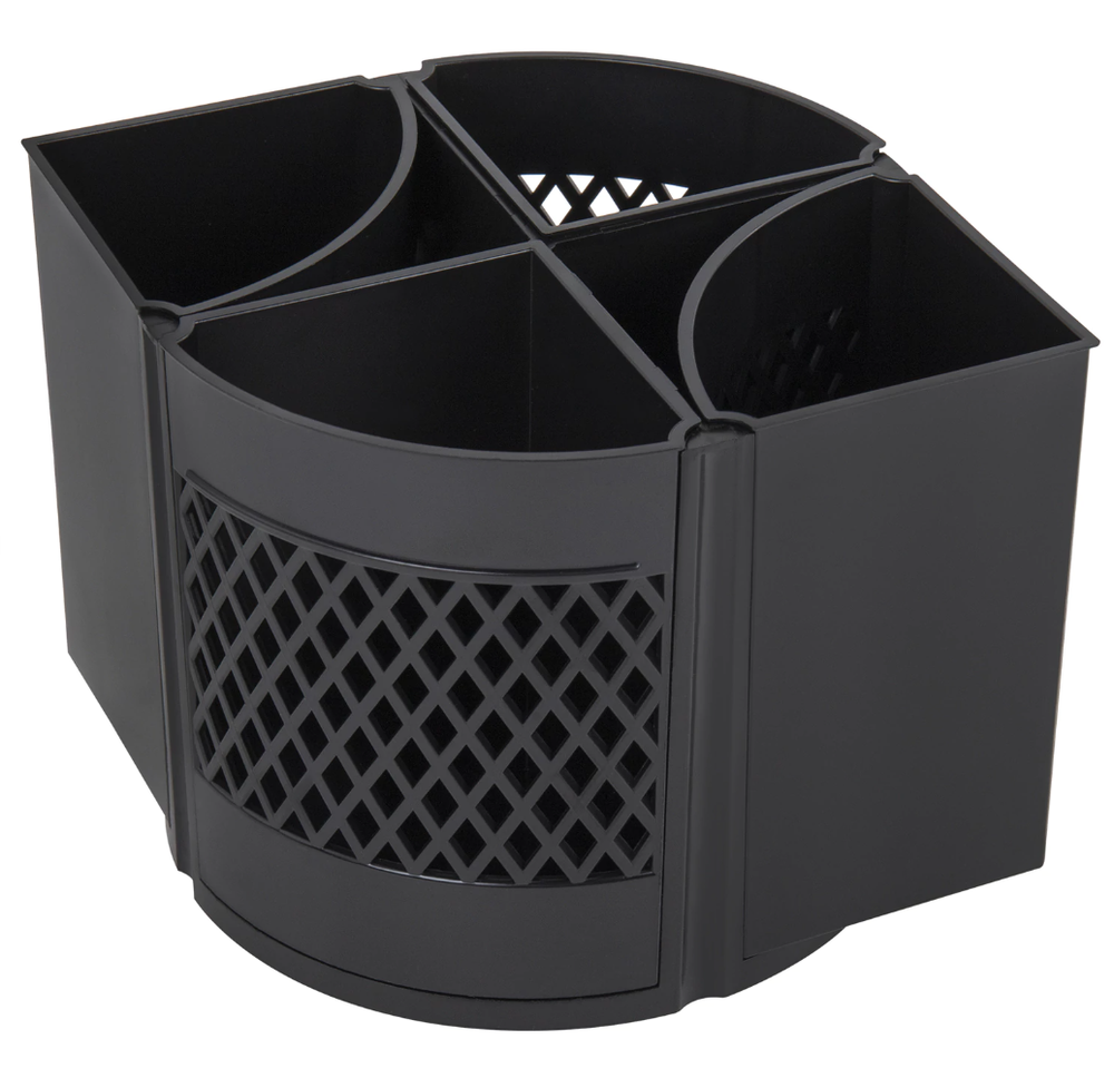 Подставка-органайзер STAFF "Octet", 4-8 отделений (трансформер), вращающаяся, черная, 238321-RM