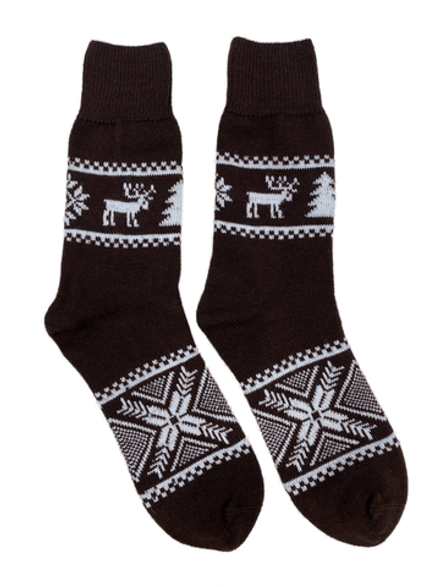 Теплые шерстяные носки  Н007-13 коричневый