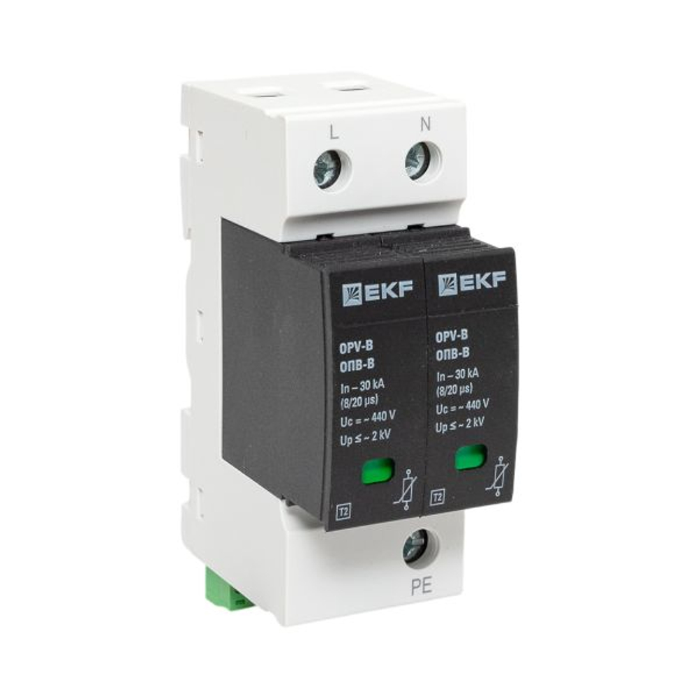 Ограничитель импульсных напряжений ОПВ-B/2P In 30кА 440В с сигн. EKF PROxima