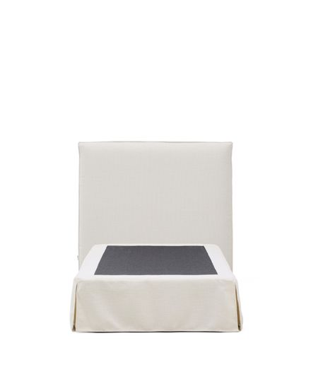 Кровать Jaira из белого шенилла со съемным чехлом для матраса 90x200