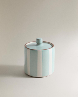 ZARA HOME БАНКА-ОРГАНАЙЗЕР ДЛЯ ВАННОЙ С ВЕРТИКАЛЬНЫМИ ПОЛОСАМИ, СИНИЙ