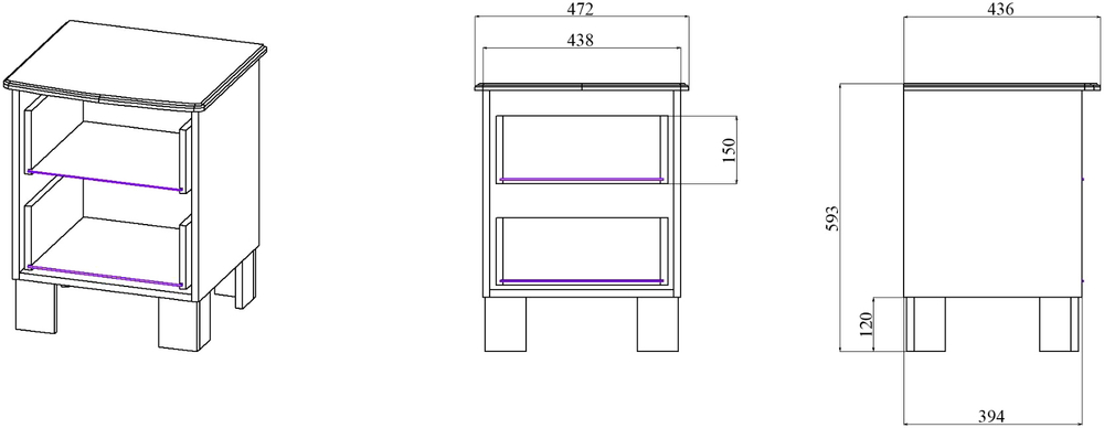 Прикроватная тумба DIWO Сочи капучино