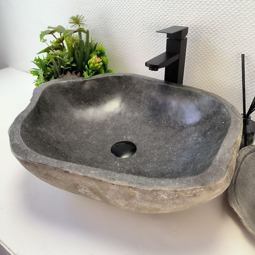 Каменная раковина из речного камня RS-63872 (54*45*15) 0123