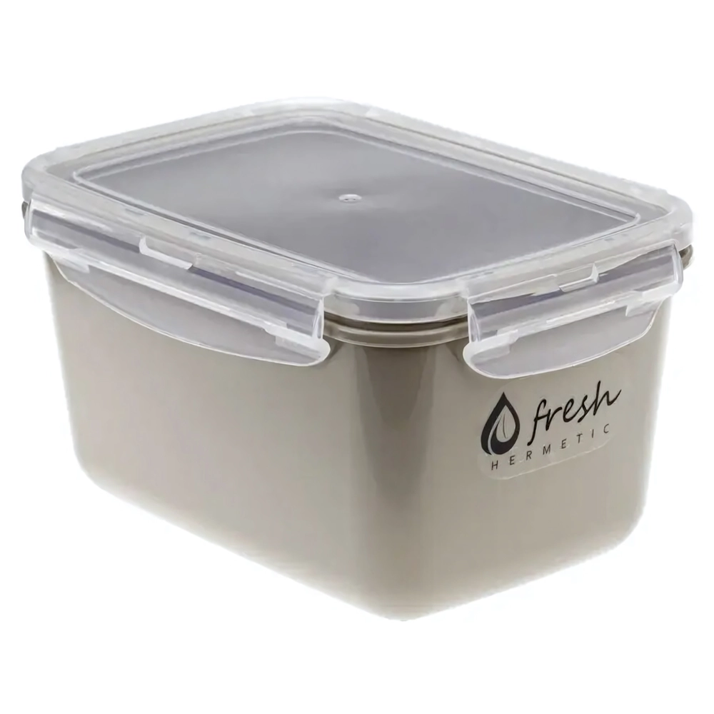 Емкость для продуктов ФРЕШ герметичная 0,7л капучино 150*105*85 мм