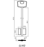 Заготовка сувальдного ключа 13541 GAL GLN1D