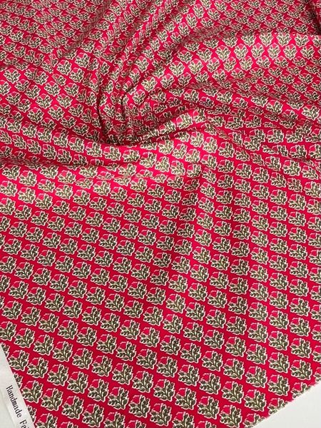 ЦВЕТОЧНЫЙ ХОРОВОД НА РУБИНОВОМ - 100% ХЛОПОК 4