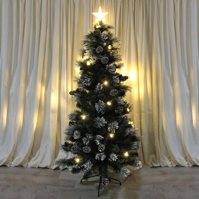 Ёлка светодиодная «Царская» 210 см,ПВХ+леска, шишки, белое напыление, Теплый белый (270 веток) (T2121-210)