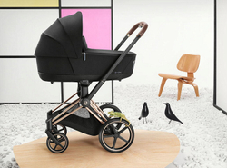 Коляска 3 в 1 Cybex Priam IV Rosegold complete и автокресло Cloud T i-Size Peach Pink Plus Sepia Black