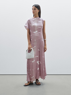 Massimo Dutti Длинное плиссированное платье, фиолетовый