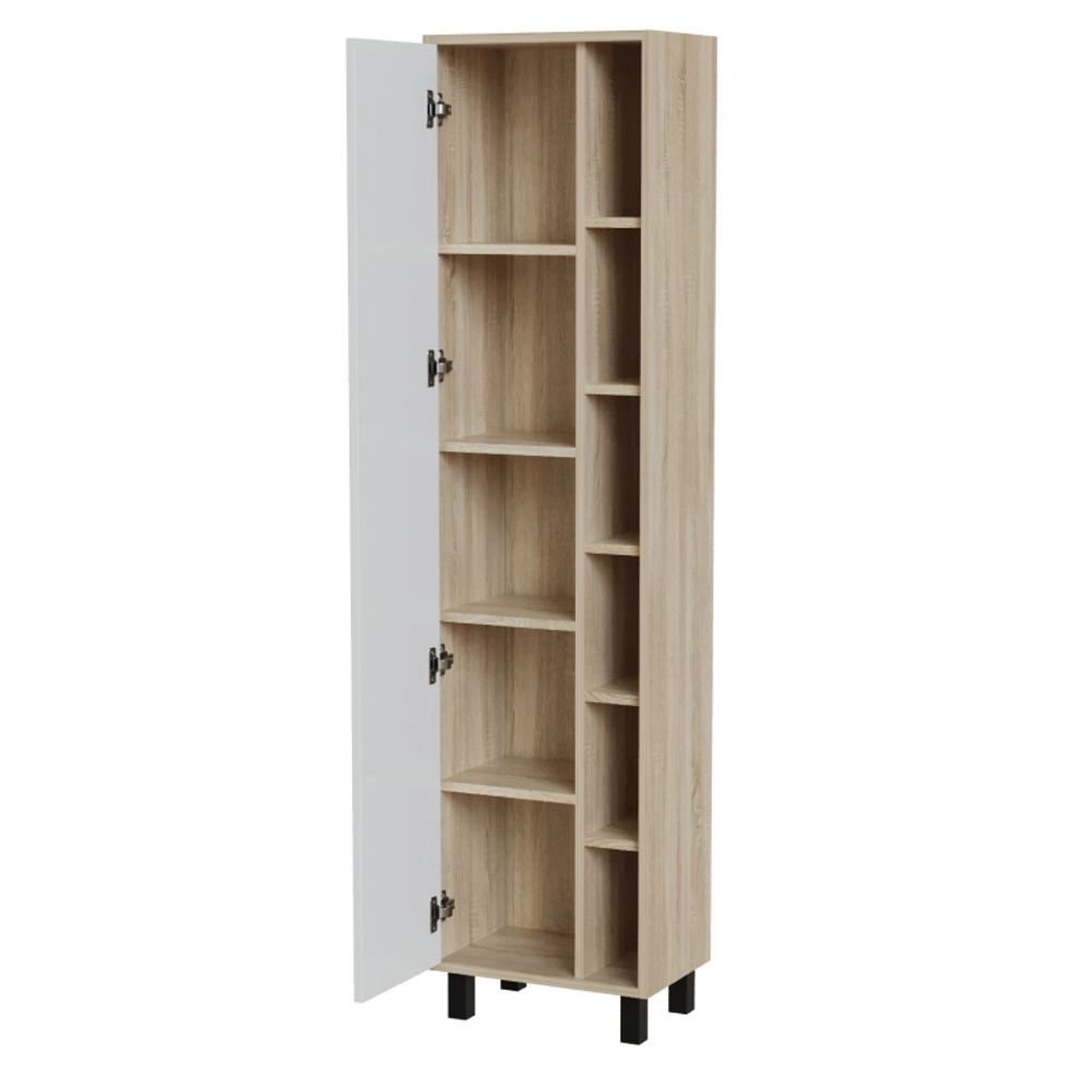 Пенал МИЛТОН-50 левый Дуб сонома /белый (500*1950*316) (ЛДСП/ПВХ)