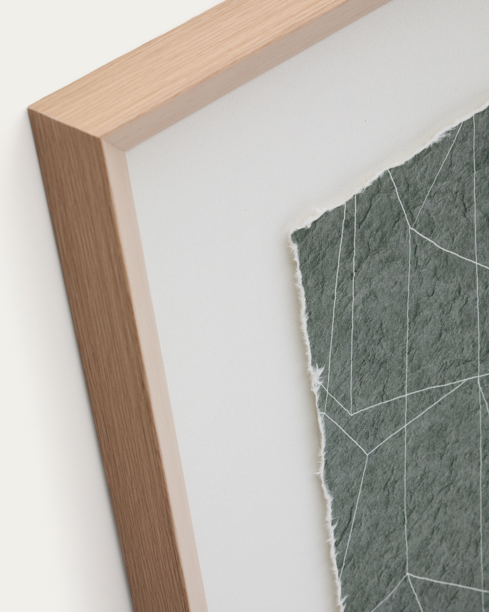 Durkan Абстрактная картина на переработанной бумаге зеленая 100 x 70 см