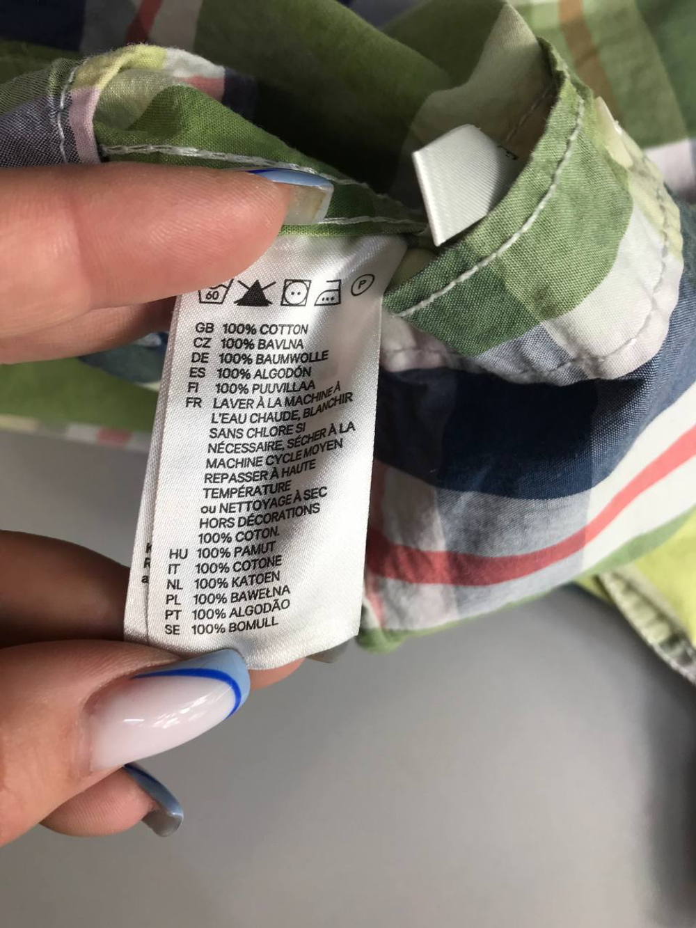 Рубашка H&M в клетку, на 6/7 лет