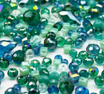 МБ-9 Хрустальные бусины, форма: МИКС, цвет: Морской, 25 гр.