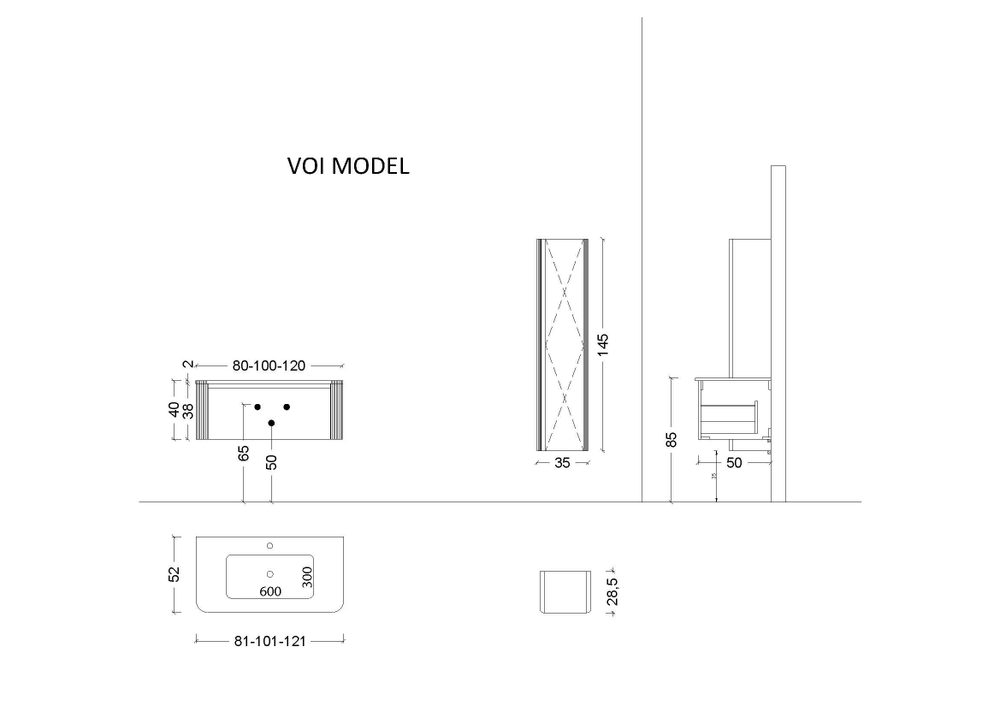 Шкаф пенал Armadi Art Voi 782-BD-R-D, рифленый DAPHNE