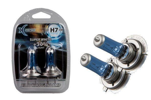 Лампа 12 В H7 55 Вт +30% Super White галогенная 2 шт. блистер Xenite