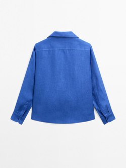 Massimo Dutti Рубашка из 100% льна, синий