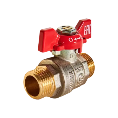 Кран шаровой полнопроходной ROMMER - 1/2" (НР/НР, PN40, ручка-бабочка)