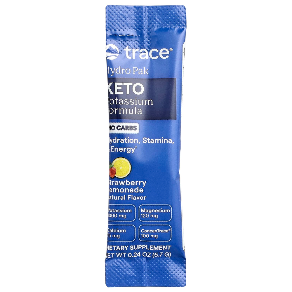 Trace, Hydro Pak Keto, со вкусом клубничного лимонада, 30 стик-пакетов по 6,7 г (0,24 унции)