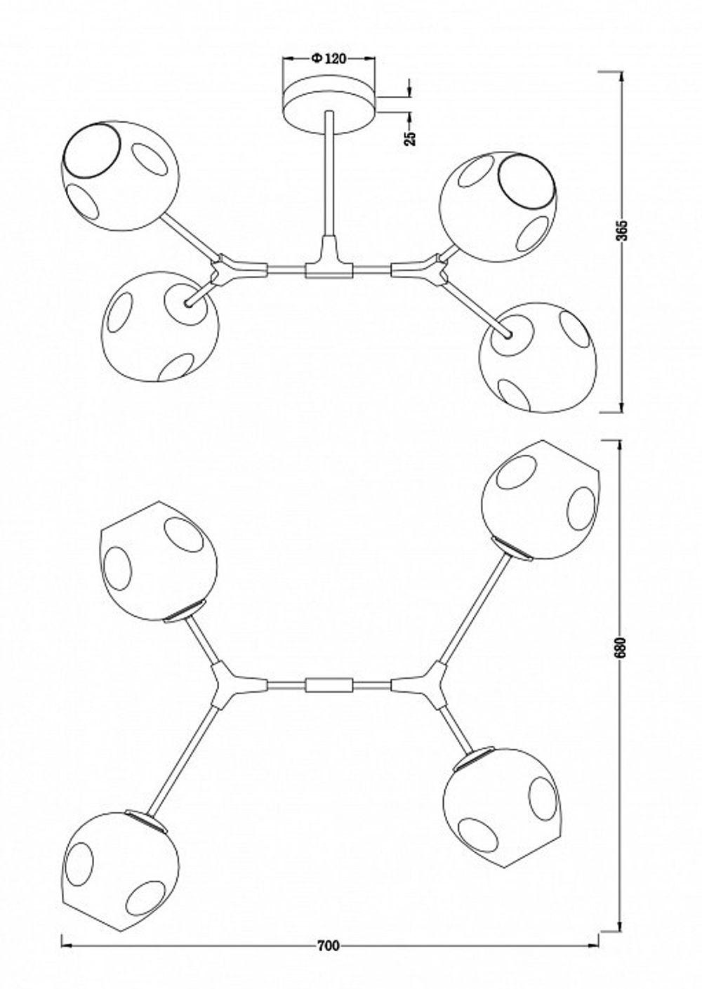 Накладной светильник Freya Desi FR5006CL-04B