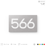 Номер на дверь 566, табличка на дверь для офиса, квартиры, кабинета, аудитории, склада, серая 120х70 мм, Айдентика Технолоджи