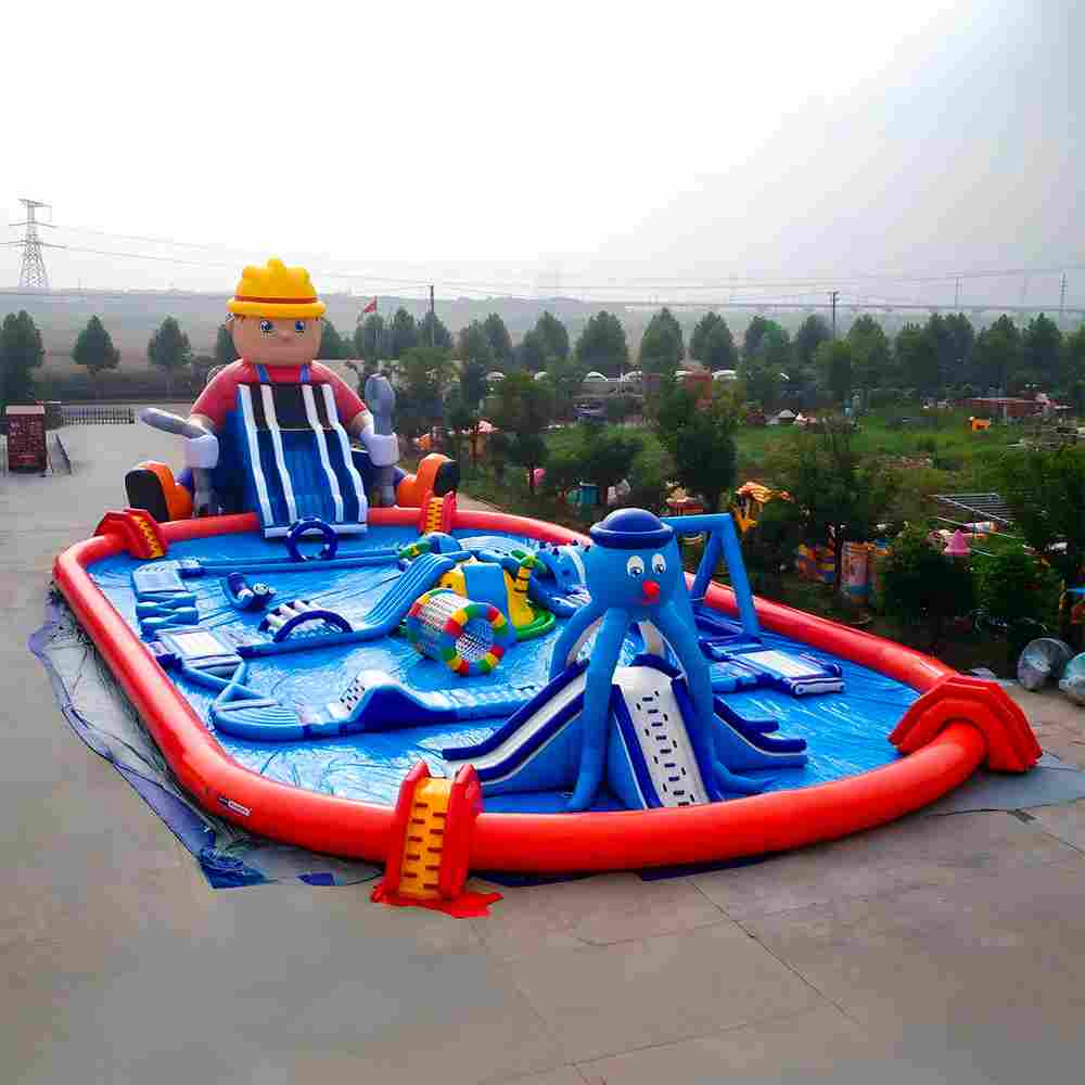 Надувной наземный аквапарк «Поймай осьминога» 25*15*8 м