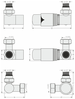 Терморегулятор автоматический 3D Сунержа правый (G 1/2" НР х G 3/4" НГ)