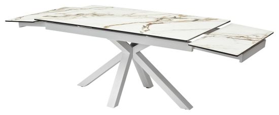 Стол ALTO 160 KL-188 Контрастный мрамор матовый, итальянская керамика/ белый каркас