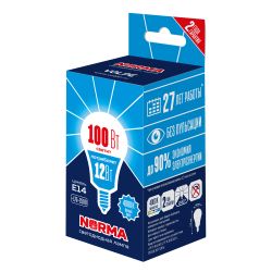 LED-G60-12W-4000K-E14-FR-NR Лампа светодиодная. Форма шар. матовая. Серия Norma. Белый свет 4000K. Картон. ТМ Volpe
