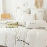 Комплект постельного белья Однотонный Сатин Вышивка на резинке CHR037