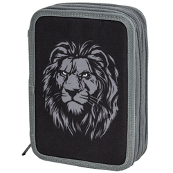 Пенал BRAUBERG, 2 отделения, полиэстер, 21х14 см, Savage lion, 272331
