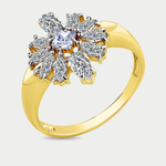 Женское кольцо из желтого золота 585 пробы с фианитами (арт. 001-0387-0001-021)