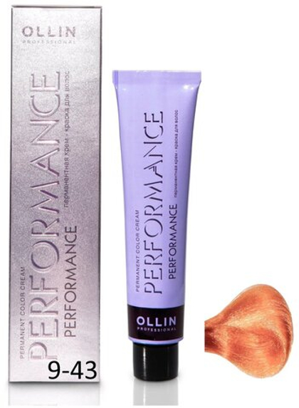 OLLIN PERFORMANCE 9/43 блондин медно-золотистый 60мл Перманентная крем-краска для волос