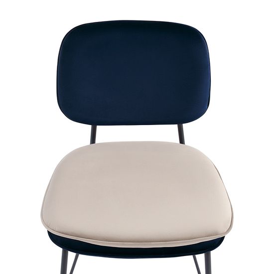 Стул полубарный pea, велюр, темно-синий/бежевый