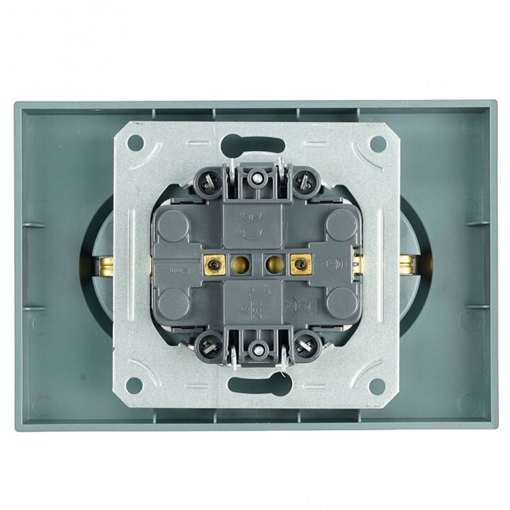 Розетка двойная с заземлением и со шторкой Stekker Эмили 49934