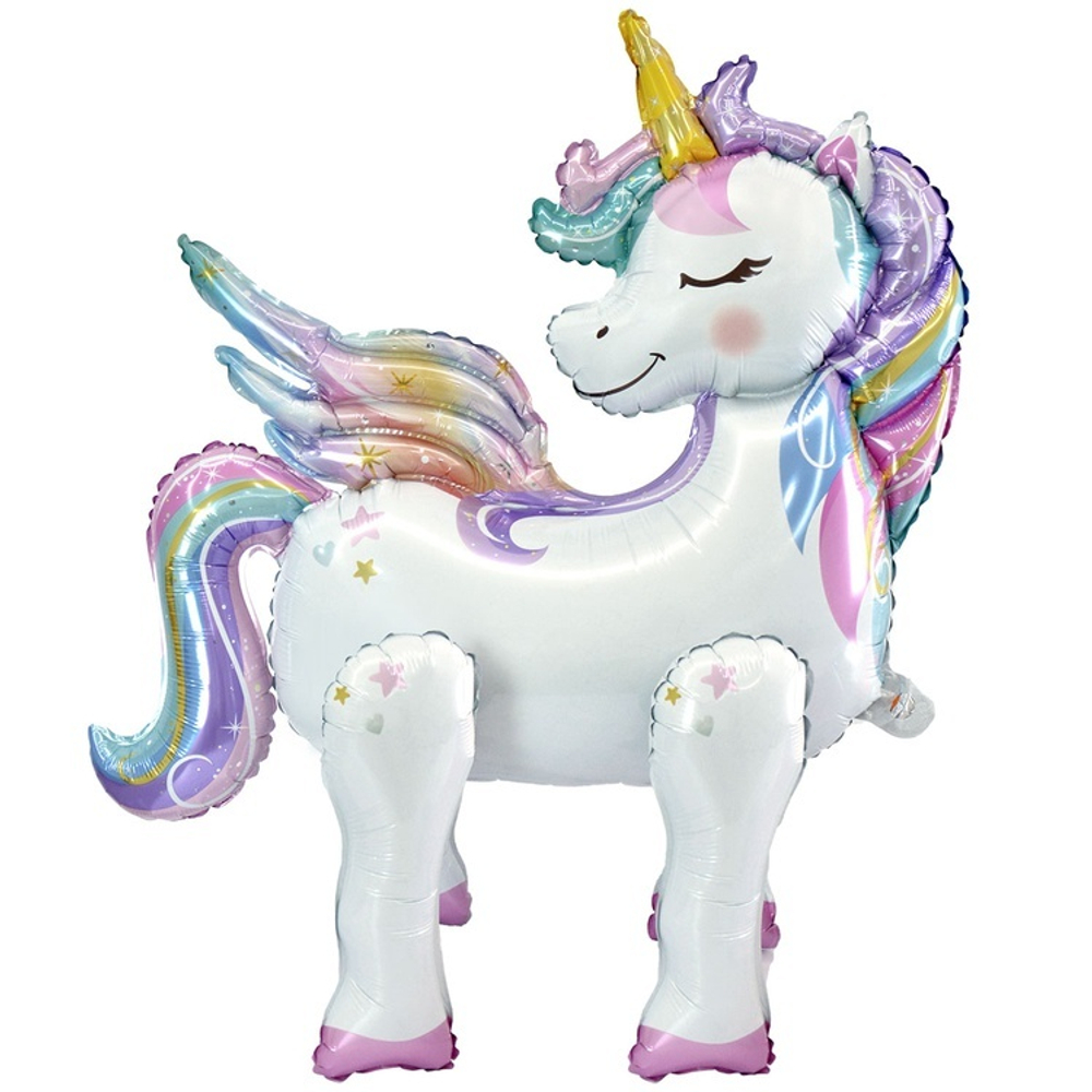 Шар 3D Фигура "Нежный Единорог" белый 66см