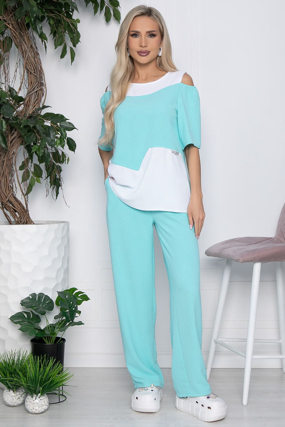 Костюм Аурика (белый/мята) К10671 LT Collection