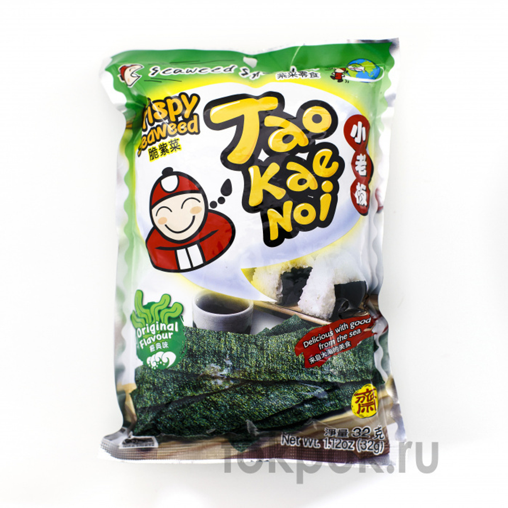 Снеки из морских водорослей оригинальные TAO KAE NOI, 32 гр