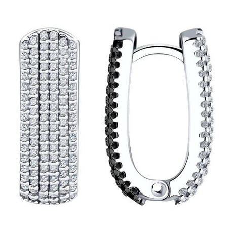 Серьги из серебра с фианитами