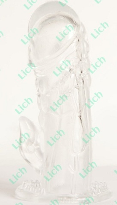 Прозрачная гелевая насадка с клиторальным отростком