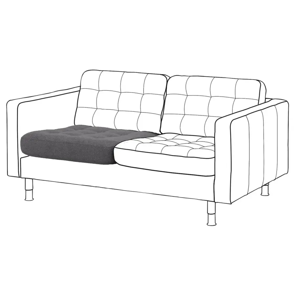 Подушка сиденья на диван - LANDSKRONA IKEA/ ЛАНДСКРУНА ИКЕА, 74х72х17 см, серый