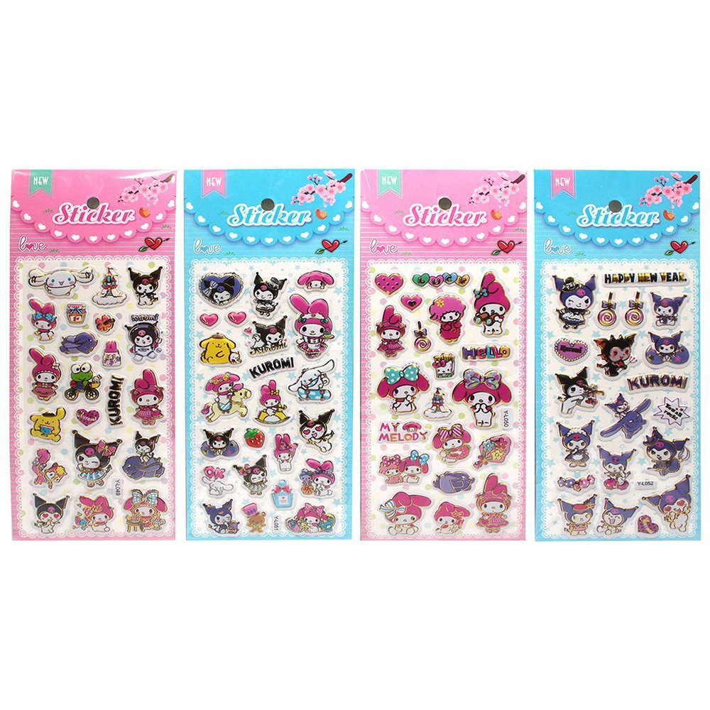 Пузырчатые наклейки с горячим золотом 10*24 см,в ассорт. "Hello Kitty" (Центрум)