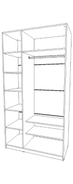 шкаф трёх створчатый 600×1200×2300 правый Вектор+