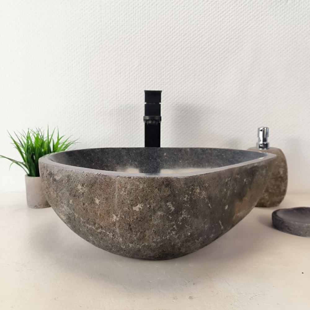 Раковина из речного камня RS-66014 48х38х15 из натурального камня