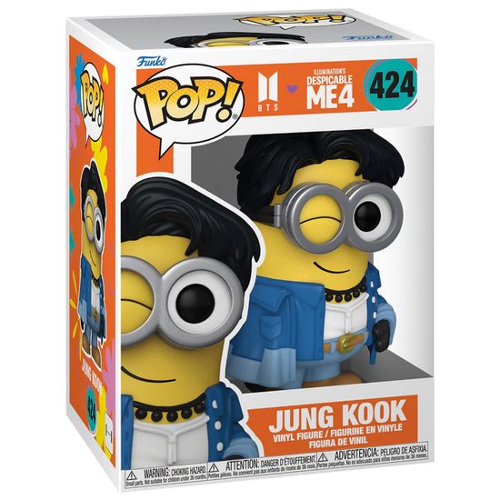 Фигурка Funko POP! Rocks BTS X Despicable Me 4 Jung Kook (424) 85966 / Фигурка Фанко ПОП! в виде участника группы BTS, стилизованного под миньона, Чонгук