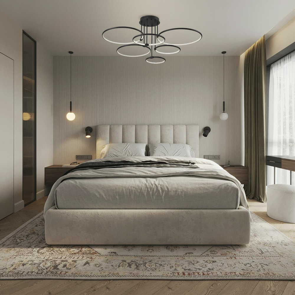 6506/99CL LEDIO LN23 229 чёрный Люстра потолочная LED 156W 3000-6000K 9899Лм 220V URSULA