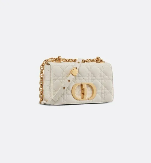 Сумка Dior Caro, модель маленького формата кремовый